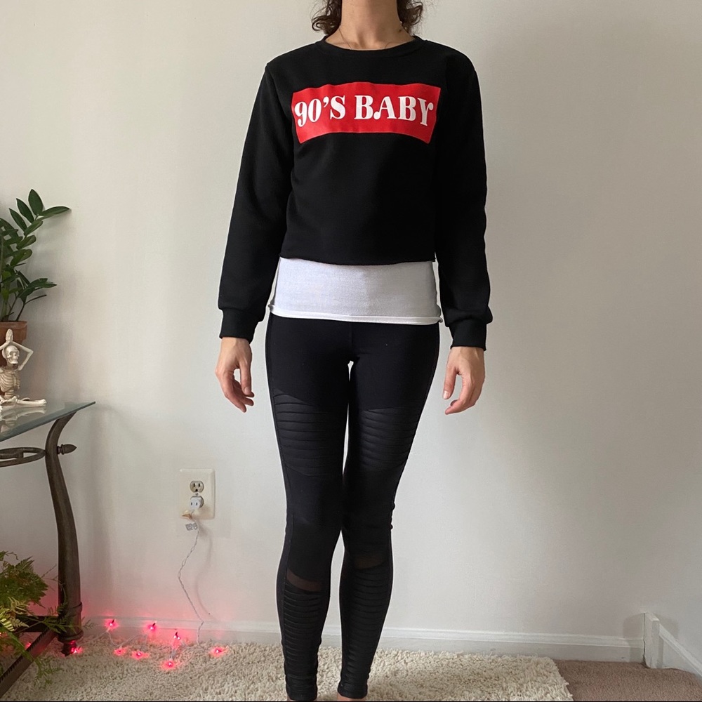 90s Baby Cropped Crew Neck Sweatshirt